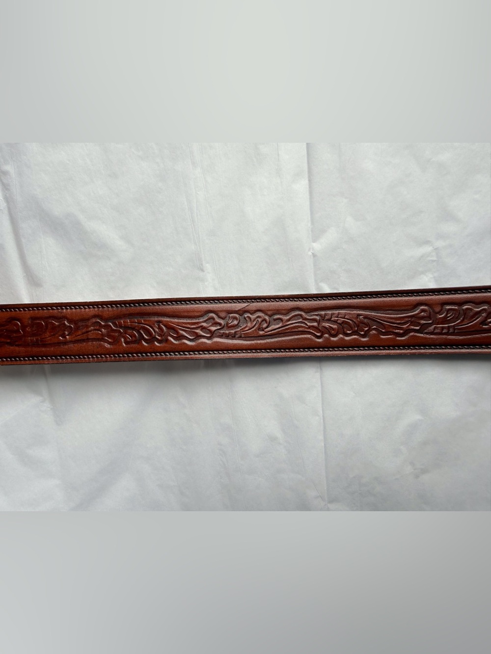 BRITTANIA Vintage Tooled Leather Belt